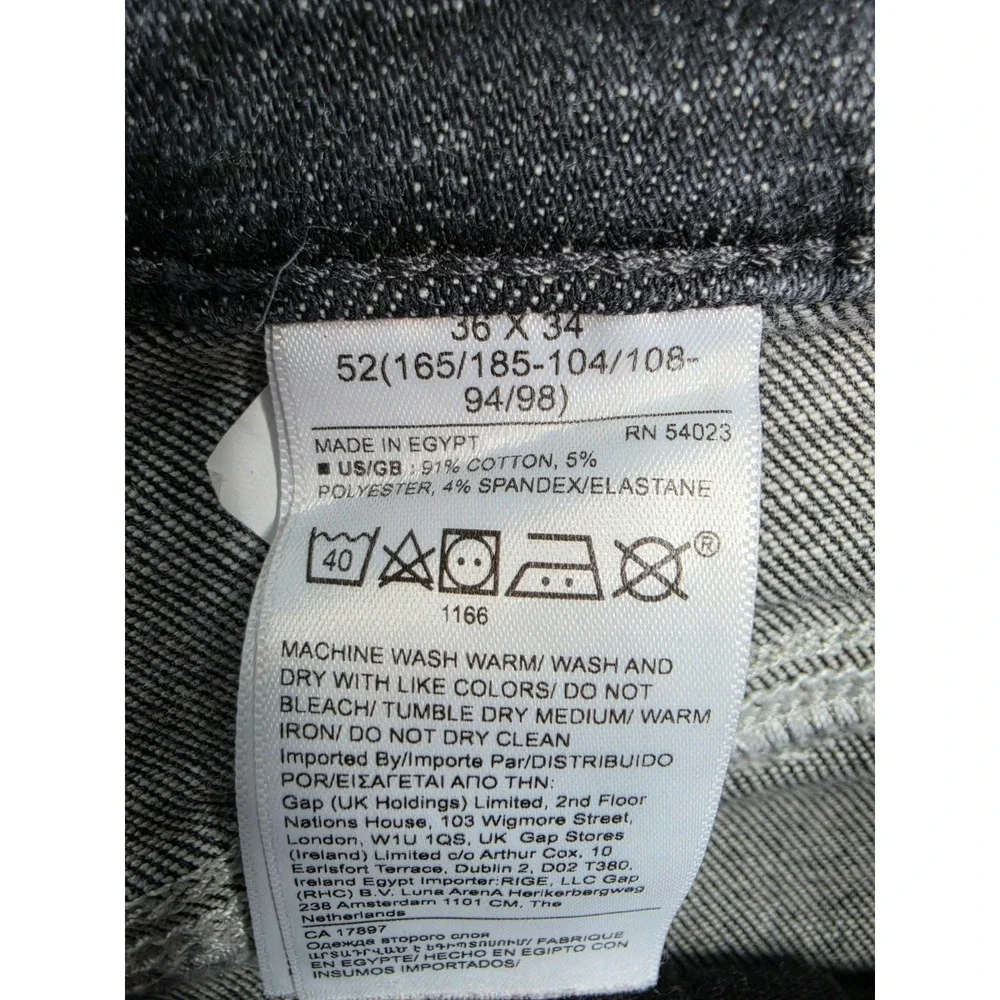 Banana Republic Jeans Mens 36x34 Gray Denim Stretch Slim Fit Straight Leg Skater